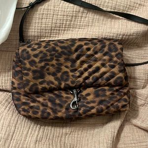 Rebecca Minkoff Edie flap bag nylon cheetah